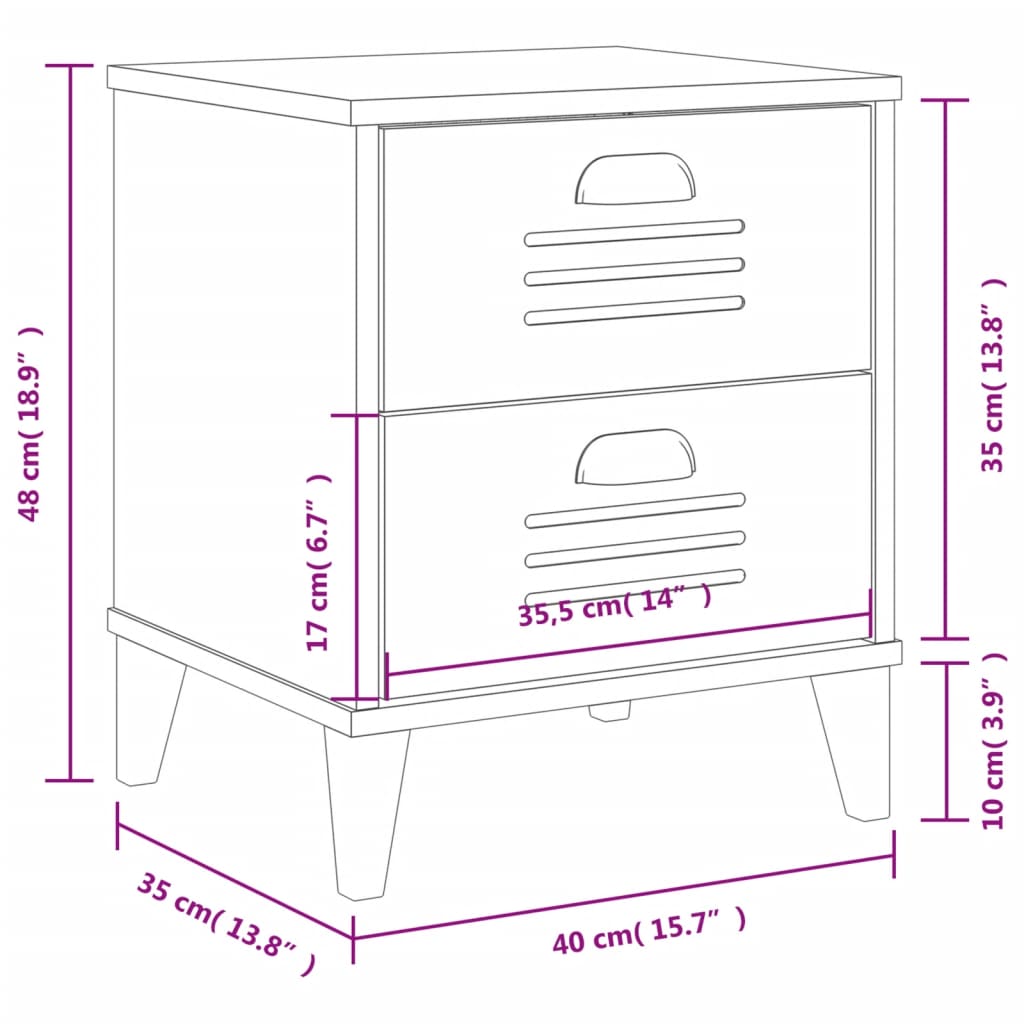 Bedside Cabinet Viken Engineered Wood