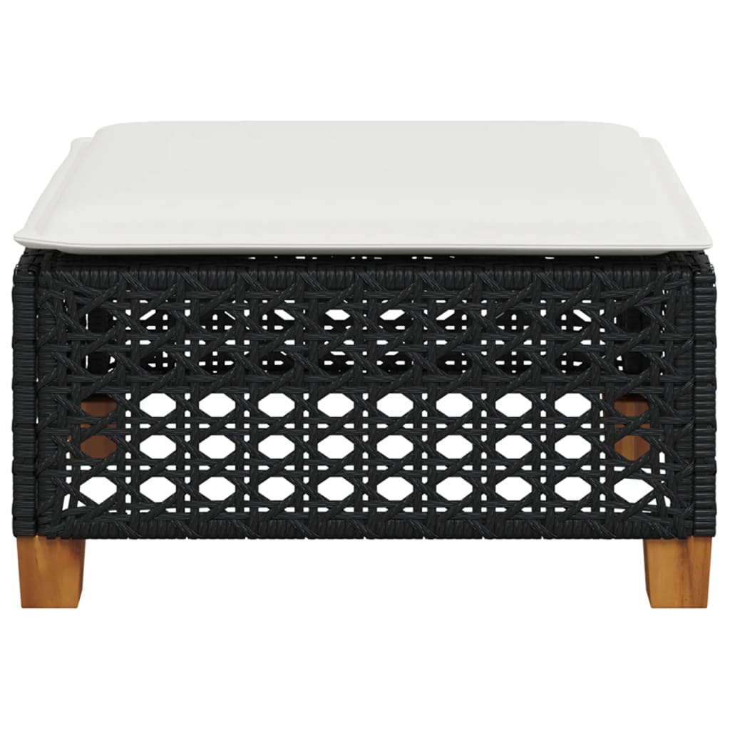 Garden Stool With Cushion 63.5X56X32 Cm Poly Rattan