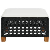 Garden Stool With Cushion 63.5X56X32 Cm Poly Rattan