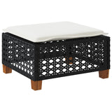 Garden Stool With Cushion 63.5X56X32 Cm Poly Rattan