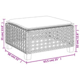 Garden Stool With Cushion 63.5X56X32 Cm Poly Rattan