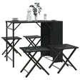 5 Piece Garden Dining Set Foldable Poly Rattan