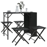 5 Piece Garden Dining Set Foldable Poly Rattan