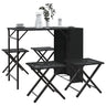 5 Piece Garden Dining Set Foldable Poly Rattan