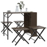 5 Piece Garden Dining Set Foldable Poly Rattan