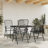7 Piece Garden Dining Set Anthracite Metal Mesh
