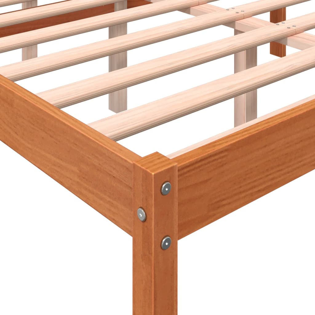 Senior Bed without Mattress Wax Brown 140x190 cm Solid Wood Pine