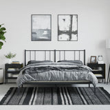 Nightstand Black 50X35X60 Cm Glass And Steel