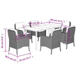 7 Piece Garden Dining Set With Cushions Brown Poly Rattan