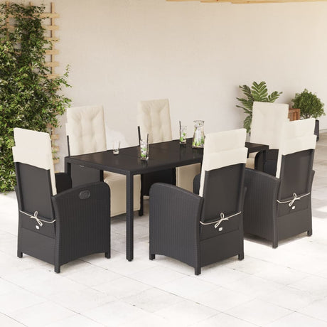 5 Piece Garden Dining Set With Cushions Poly Rattan