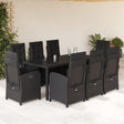 5 Piece Garden Dining Set With Cushions Poly Rattan