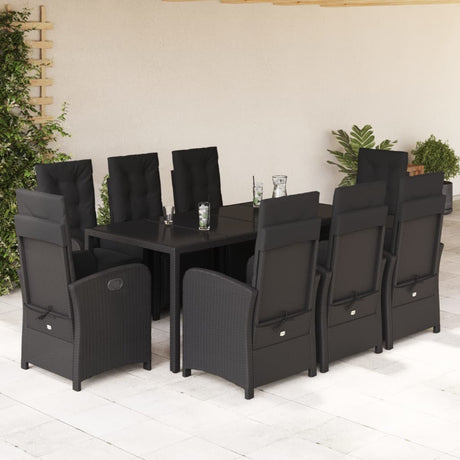 5 Piece Garden Dining Set With Cushions Poly Rattan