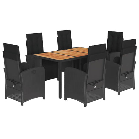 7 Piece Garden Dining Set With Cushions Poly Rattan