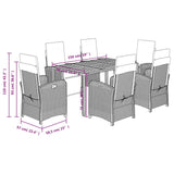 7 Piece Garden Dining Set With Cushions Poly Rattan