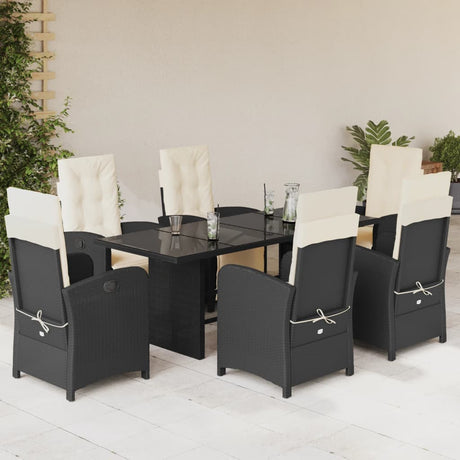 9 Piece Garden Dining Set With Cushions Poly Rattan