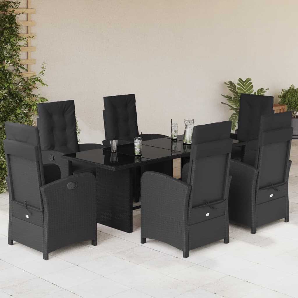 9 Piece Garden Dining Set With Cushions Poly Rattan