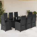9 Piece Garden Dining Set With Cushions Poly Rattan
