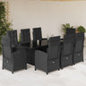 9 Piece Garden Dining Set With Cushions Poly Rattan