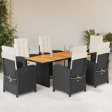 9 Piece Garden Dining Set With Cushions Poly Rattan