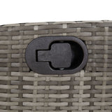 3 Piece Bistro Set With Cushions Grey Poly Rattan