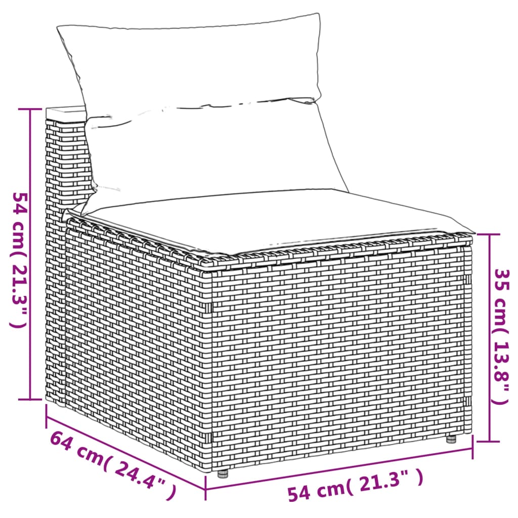 5 Piece Garden Sofa Set With Cushions Poly Rattan Acacia
