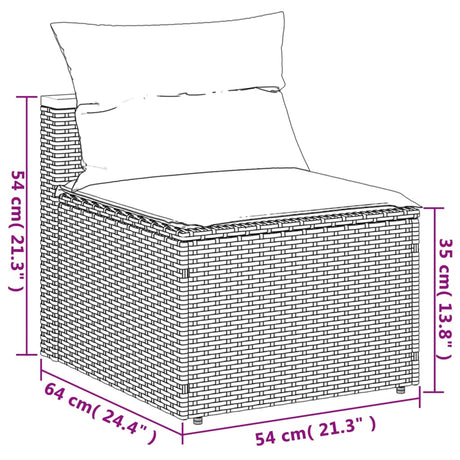 5 Piece Garden Sofa Set With Cushions Poly Rattan Acacia
