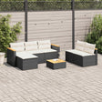 5 Piece Garden Sofa Set With Cushions Poly Rattan Acacia
