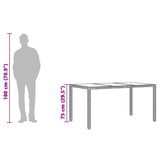 Garden Table with Glass Top Black 150x90x75 cm Poly Rattan