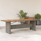 Garden Table With Wooden Top Poly Rattan&Solid Wood Acacia