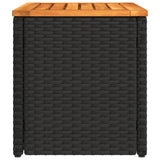 Garden Side Tables 2Pcs 55X34X37Cm Poly Rattan Solid Wood