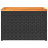 Garden Side Tables 2Pcs 55X34X37Cm Poly Rattan Solid Wood