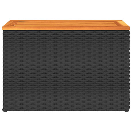 Garden Side Tables 2Pcs 55X34X37Cm Poly Rattan Solid Wood