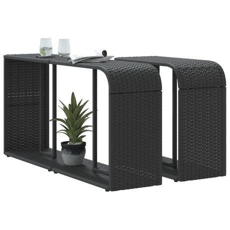 Storage Shelves 2 Pcs Poly Rattan