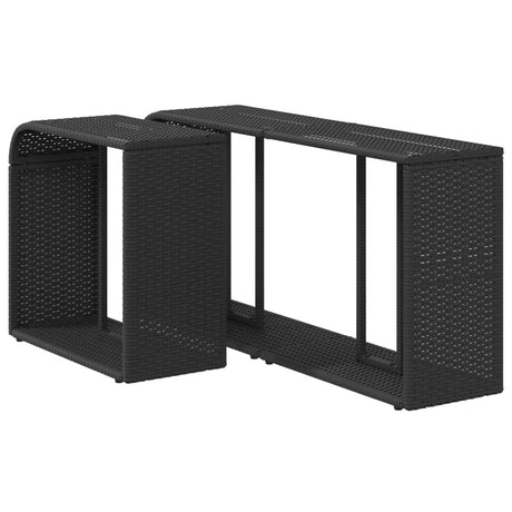 Storage Shelves 2 Pcs Poly Rattan