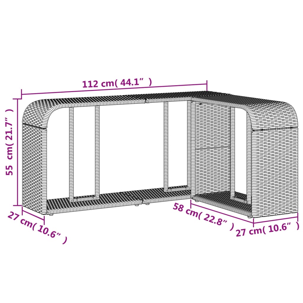 Storage Shelves 2 Pcs Poly Rattan