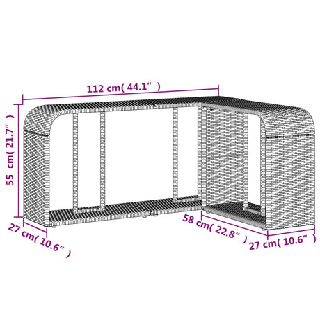 Storage Shelves 2 Pcs Poly Rattan