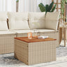 Garden Table With Top 55X55X37 Cm Poly Rattan