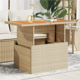 Garden Table 100X55X73 Cm Poly Rattan And Acacia