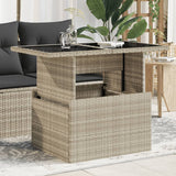 Garden Table 100X55X73 Cm Poly Rattan And Acacia