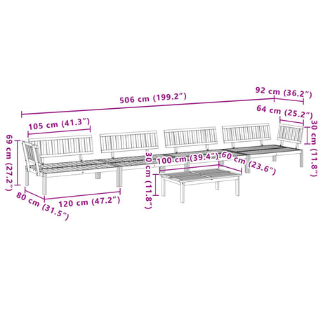 5 Piece Garden Pallet Sofa Set Solid Wood Acacia