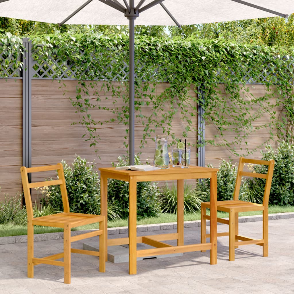 3 Piece Balcony Set With Cushions Solid Wood Acacia