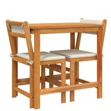 3 Piece Balcony Set With Cushions Solid Wood Acacia