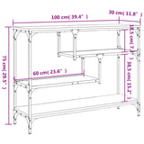 Console Table Black 100x30x75 cm Engineered Wood