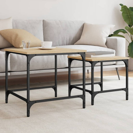 Nesting Coffee Tables 2 Pcs Engineered Wood