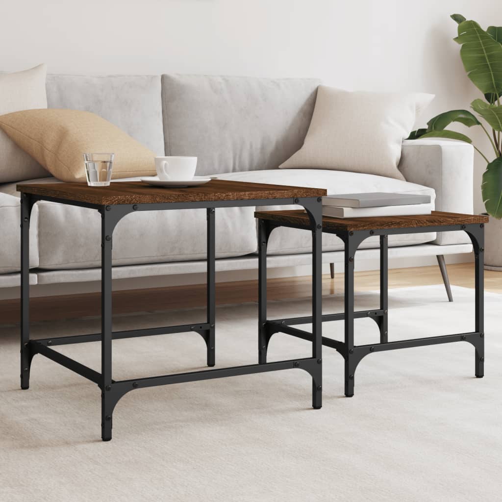 Nesting Coffee Tables 2 Pcs Engineered Wood
