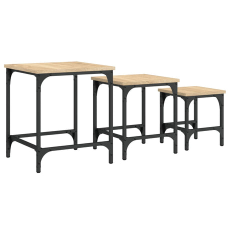 Nesting Coffee Tables 3 Pcs Engineered Wood