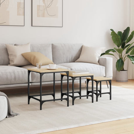 Nesting Coffee Tables 3 Pcs Engineered Wood