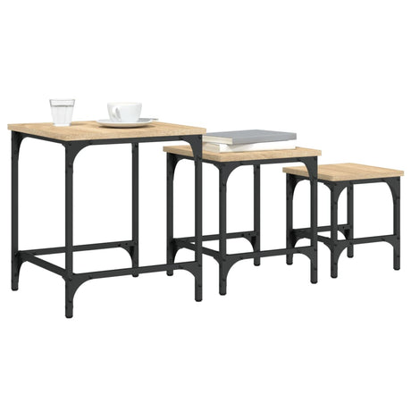Nesting Coffee Tables 3 Pcs Engineered Wood