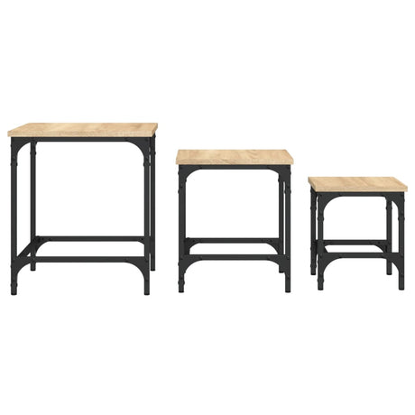 Nesting Coffee Tables 3 Pcs Engineered Wood