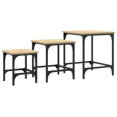 Nesting Coffee Tables 3 Pcs Engineered Wood